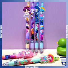 6-Piece KPop Hunters Gel Pens - Rumi Mira Zoey Saja Cartoon Pens, School Writing Drawing Supplies for Boys Girls Gifts