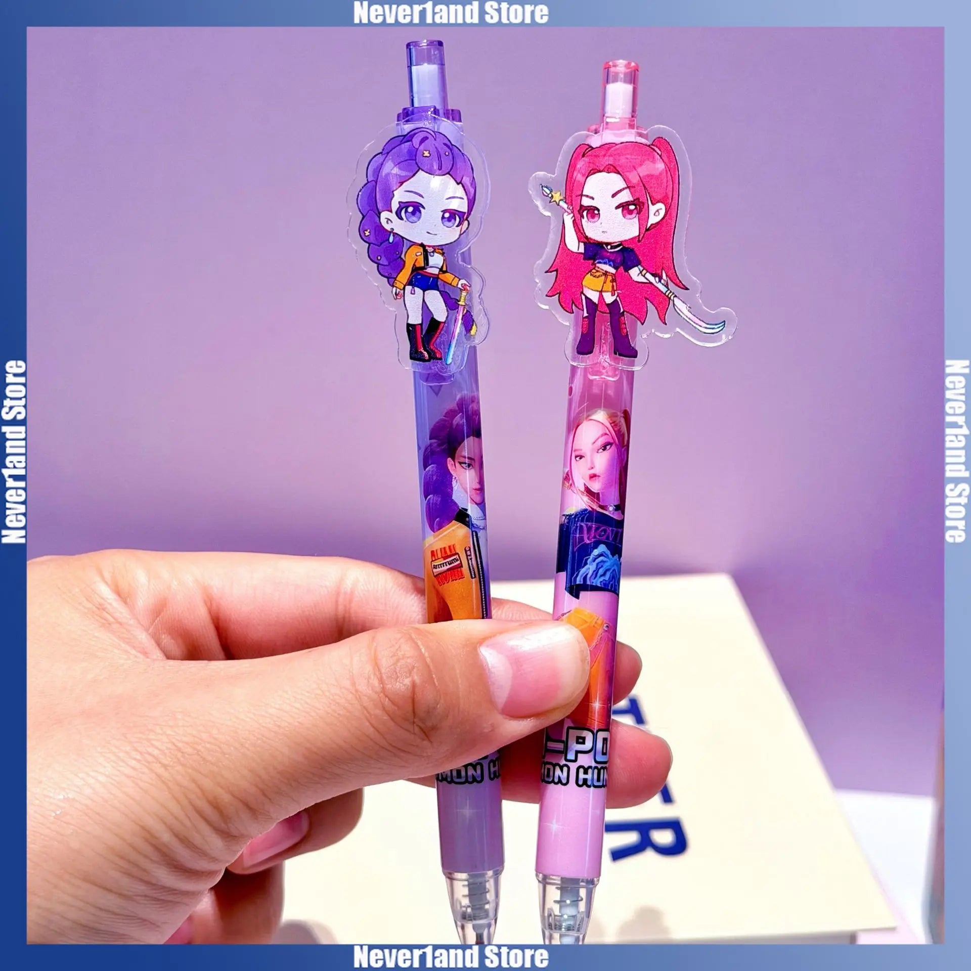 6-Piece KPop Hunters Gel Pens - Rumi Mira Zoey Saja Cartoon Pens, School Writing Drawing Supplies for Boys Girls Gifts